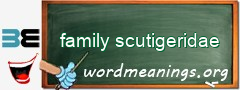 WordMeaning blackboard for family scutigeridae